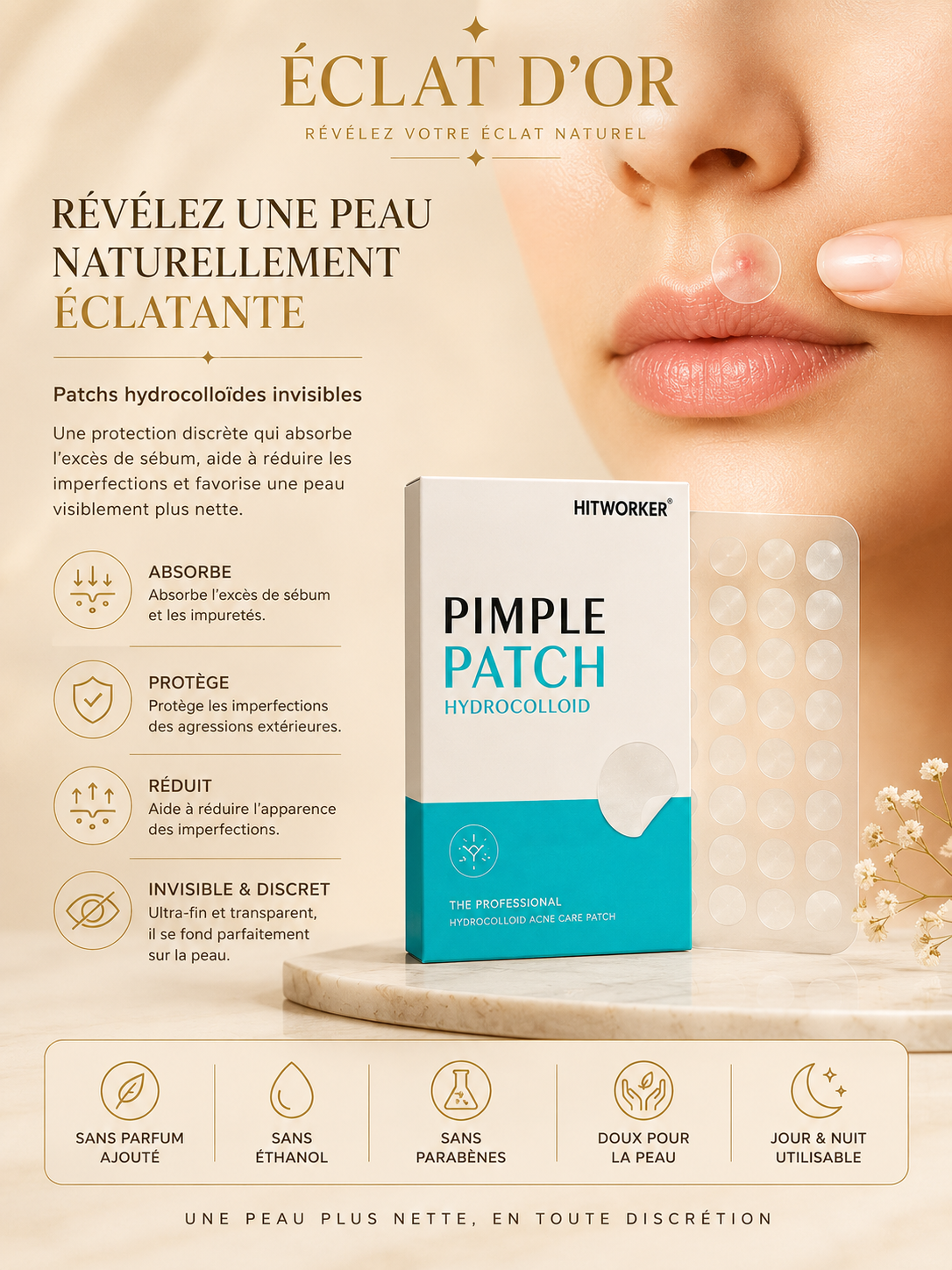 Patchs Hydrocolloïdes Anti-Boutons – Soin Invisible & Efficace