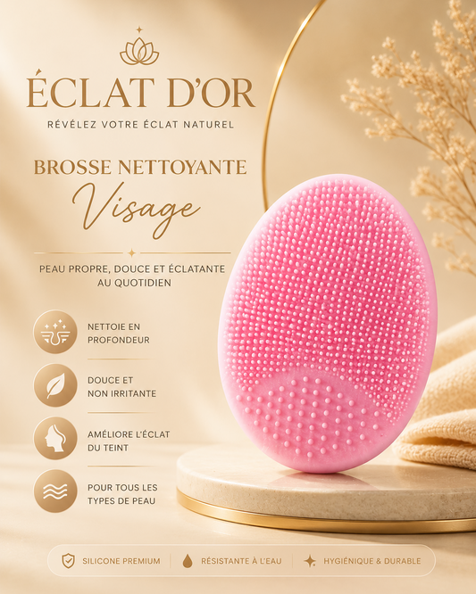 Brosse Nettoyante Visage Double Face – Pores Nets & Peau Douce