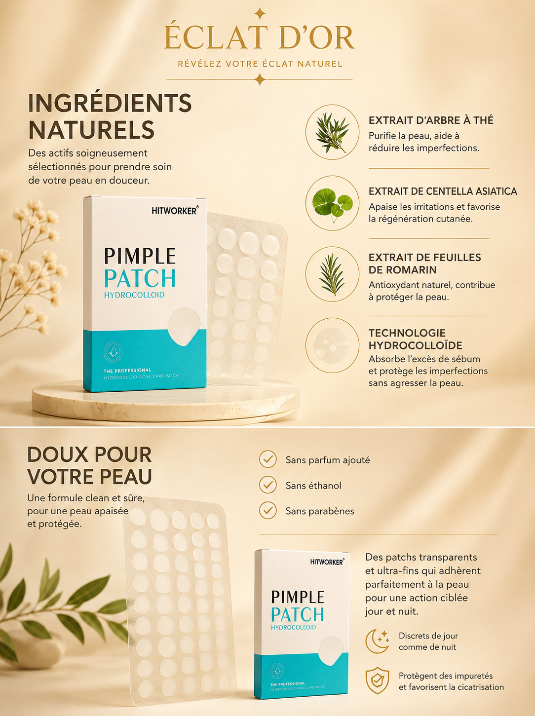 Patchs Hydrocolloïdes Anti-Boutons – Soin Invisible & Efficace