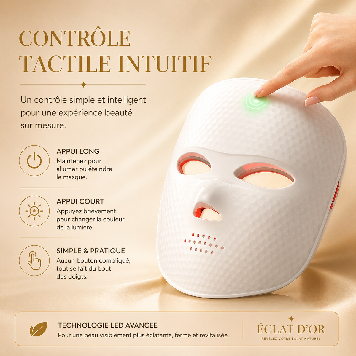 Masque LED Visage 7 Couleurs – Anti-Âge & Éclat Lumineux